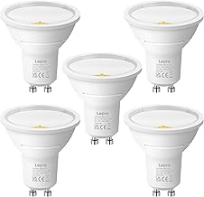 Lepro GU10 Class A LED Bulb, 590 Lumen, Natural White 4000K, 3.3W Equivalent to 50W, GU10 LED Lamp, 100° Wide Beam Angle, Long Life and Low Consumption, Non-Dimmable, Pack of 5