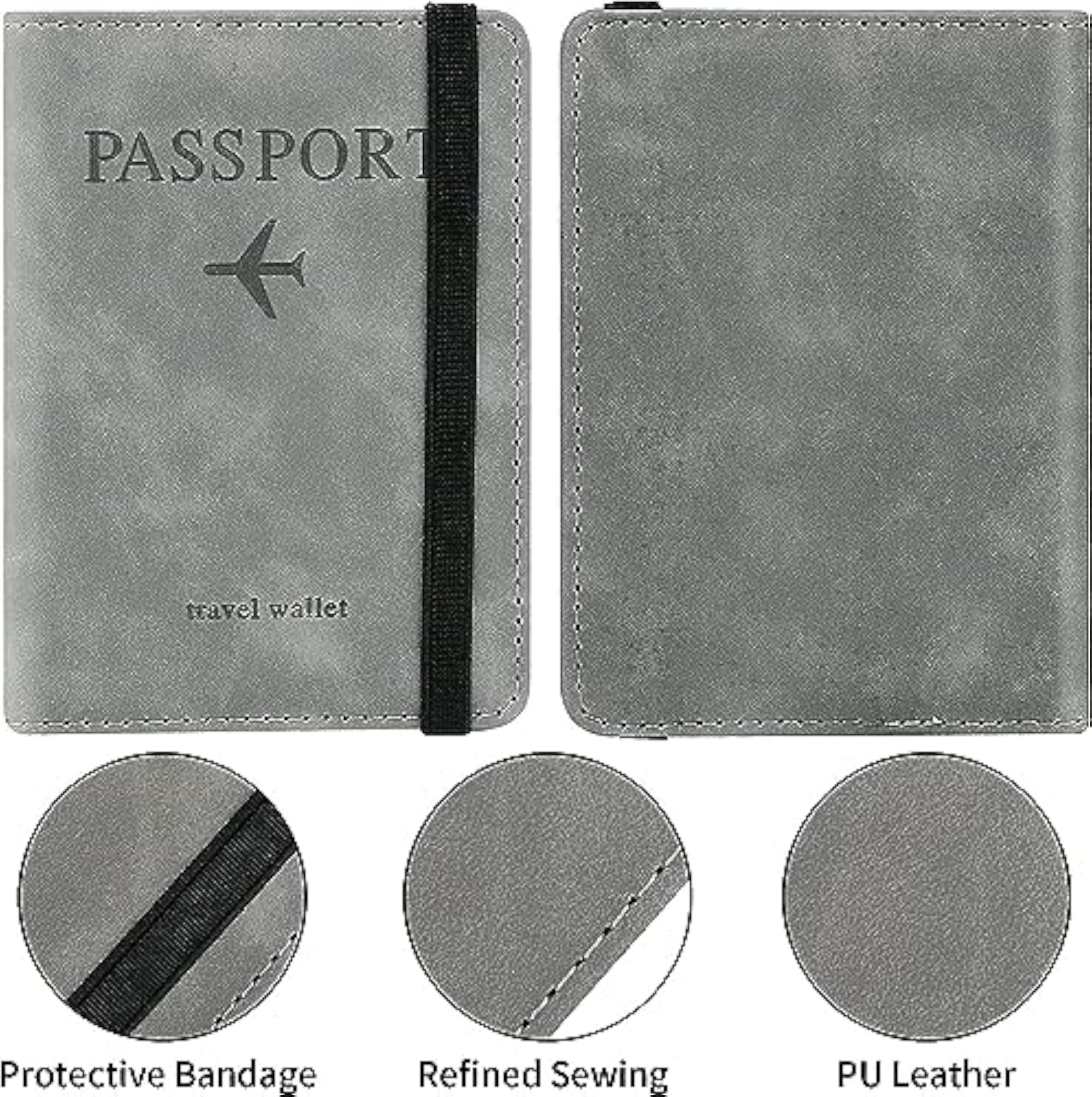 Passport Holder Cover Travel Wallet Organizer, Multicolor