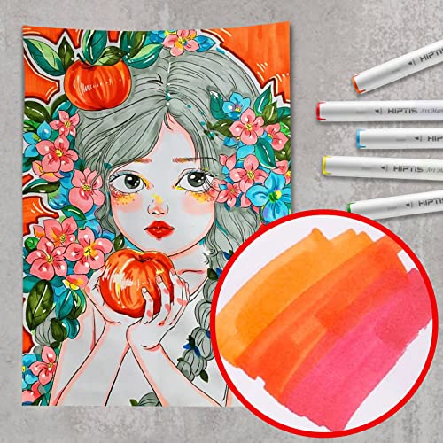 Alcohol Marker Brush Tip, 51 Color+1 Blender Alcohol Paint Marker Pen Dual Tip For Painting Drawing Illustration With Carrying Bag Artist Brush Markers Sketch Art Markers, Great Gifts For Friend, Kids #TOP4