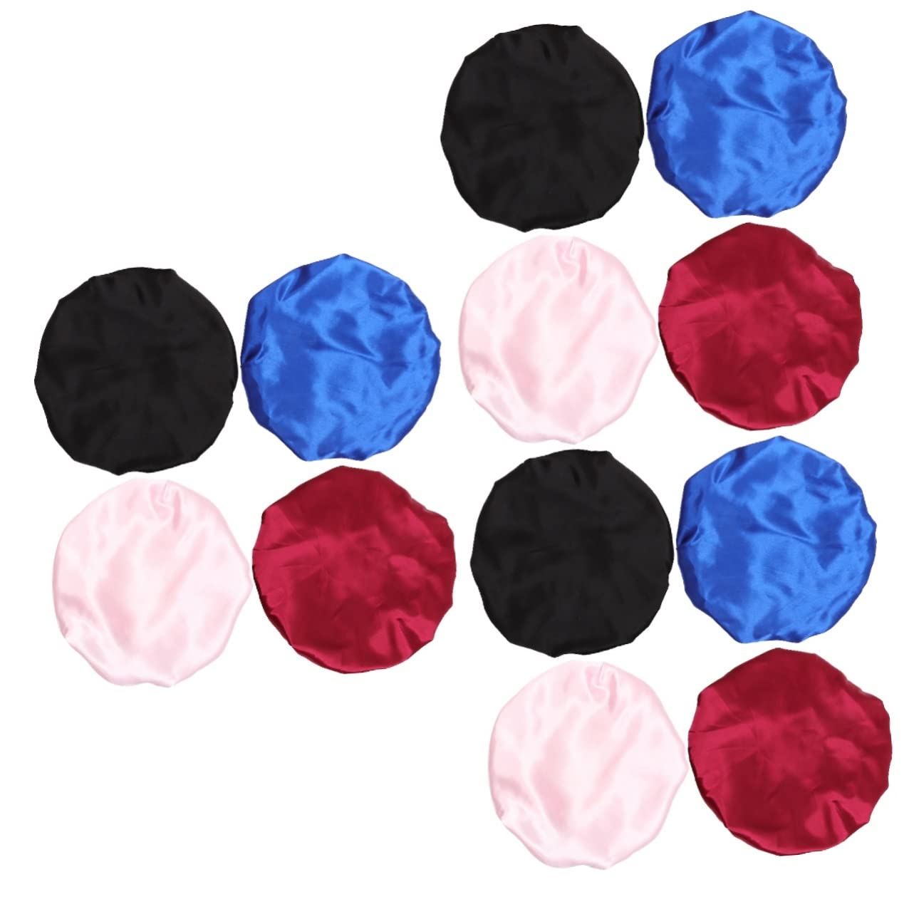 12 Pz Berretto Da Notte Berretto Di Protezione Cappello Da Salone Turbante Da Donna in Raso Cuffia Della Stazione Termale Ragazza Dormire Tessuto Elastico Copricapo