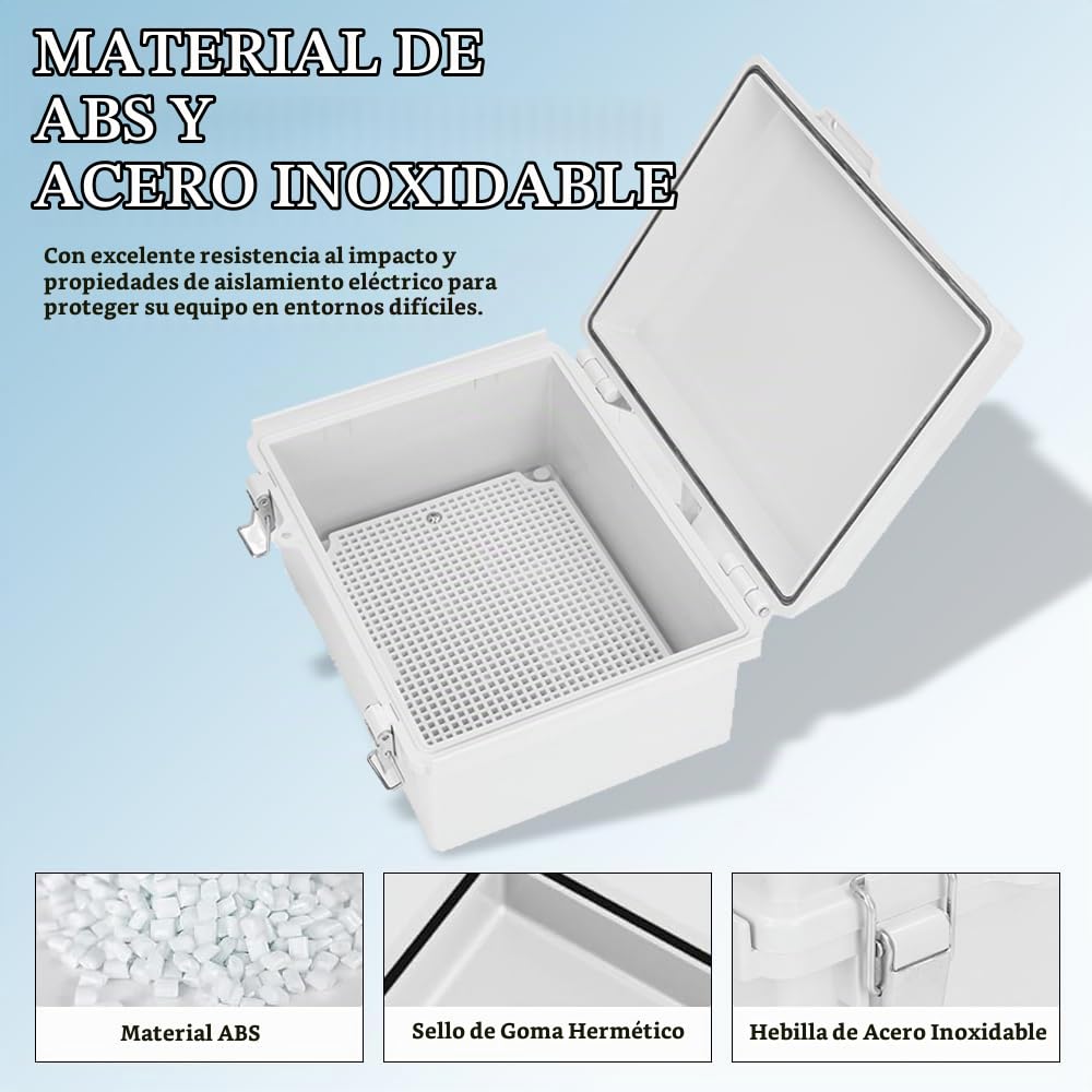 Caja Estanca Exterior Electrica Impermeable IP67, 220x170x110 mm Cuadro Eléctrico Superficie, Cajas de Empalmes para Ocultar Enchufes Jardín Piscina Iluminación