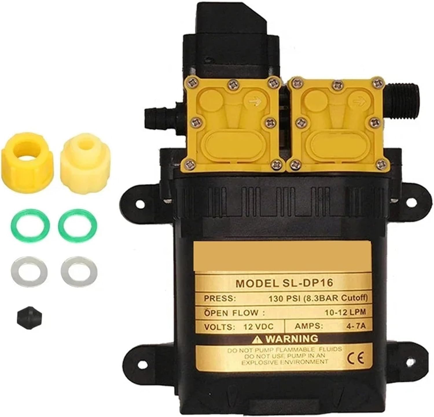 12V/220V High Pressure Water Pump 130PSI 10L/min - Dual-Core Electric Agricultural Sprayer Pump with AUTO/Reflux Mode for Sewage/Effluent Transfer(12V add 220V adapter,AUTO)