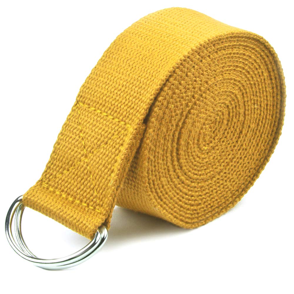Wearslim Yoga Strap, Adjustable D-Ring Buckle Cotton Exercise Strap for Holding Poses, Stretching, Improving Flexibility & Maintain Balance - Size(L:- 72 Inch x W:- 1.5 Inch)-Yellow (B08L1CK564) Amazon Price History, Amazon Price Tracker