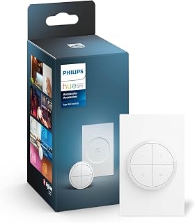 Philips Hue Tap Dial Switch: Portable Wall-Mount Wireless Dimmer Remote, White - Easy No-Wire Install for Hue Smart Lights
