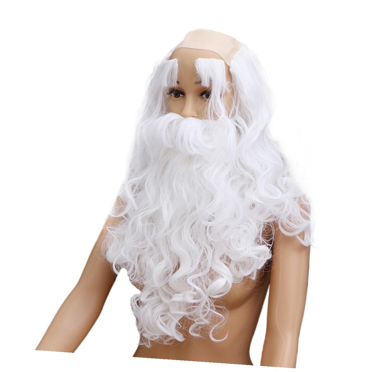 Santa Claus Cosplay Set Beard Eyebrows Wig Costume Props Safe Skin-friendly Party Fancy Dress Halloween Celebration Accessory