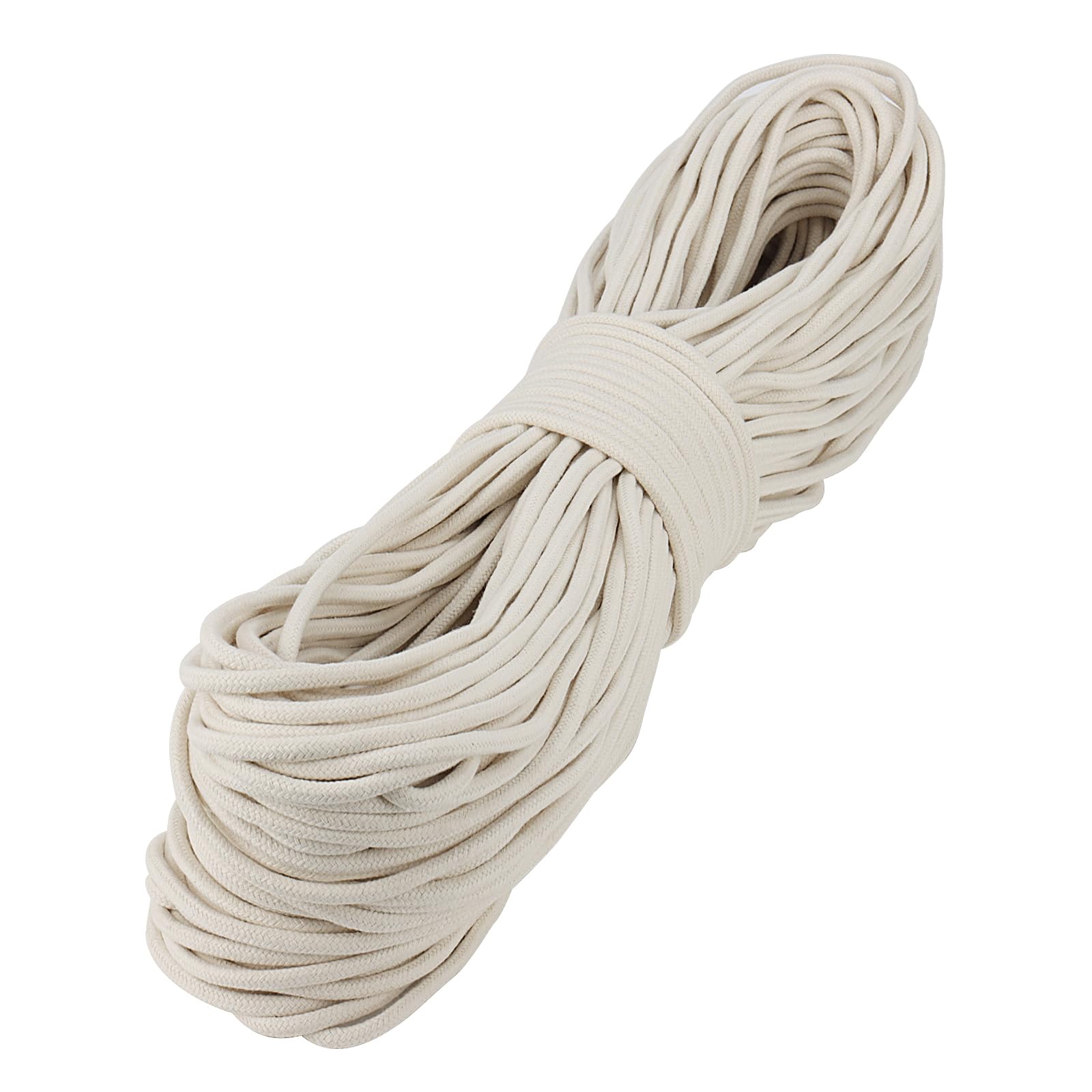 SOUJAP 328ft Clothesline Rope, 1/4 Inch Sash Cord, White Cotton Rope for DIY Decoration, Tie Down