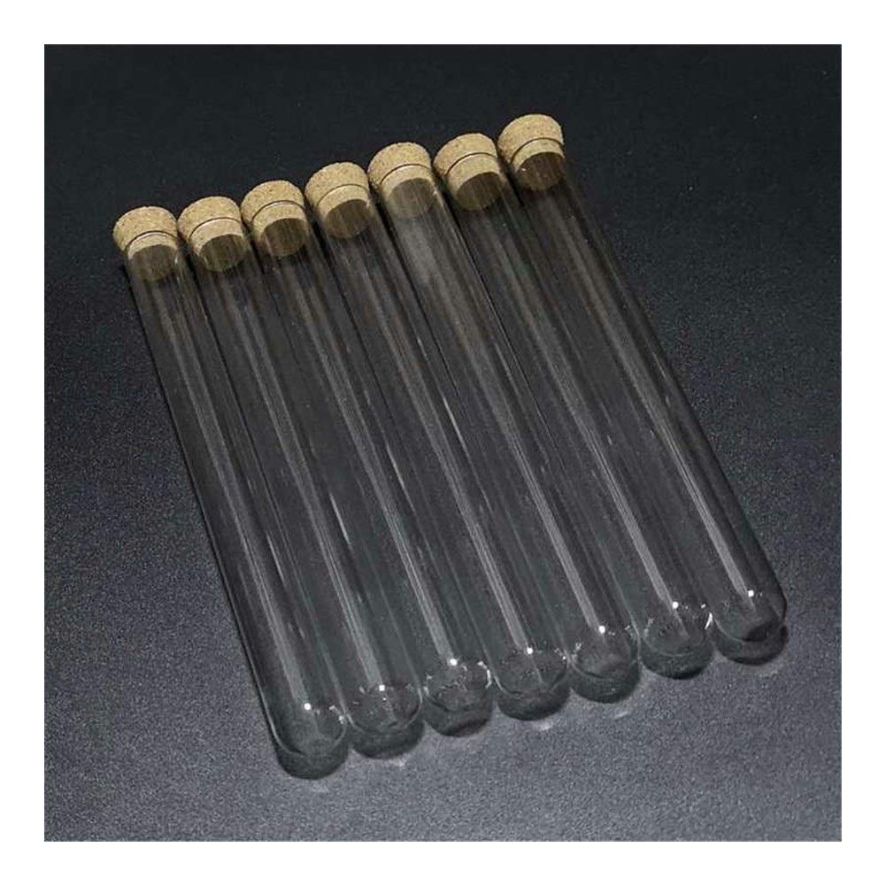 Xianglaa- Tubos de ensayo para Regalo, 100pcs / Lot del Tubo de Cristal Claro de Prueba, 15x150mm, Fondo Redondo, con tapón de Corcho for la Prueba, Amplia Gama de Aplicaciones