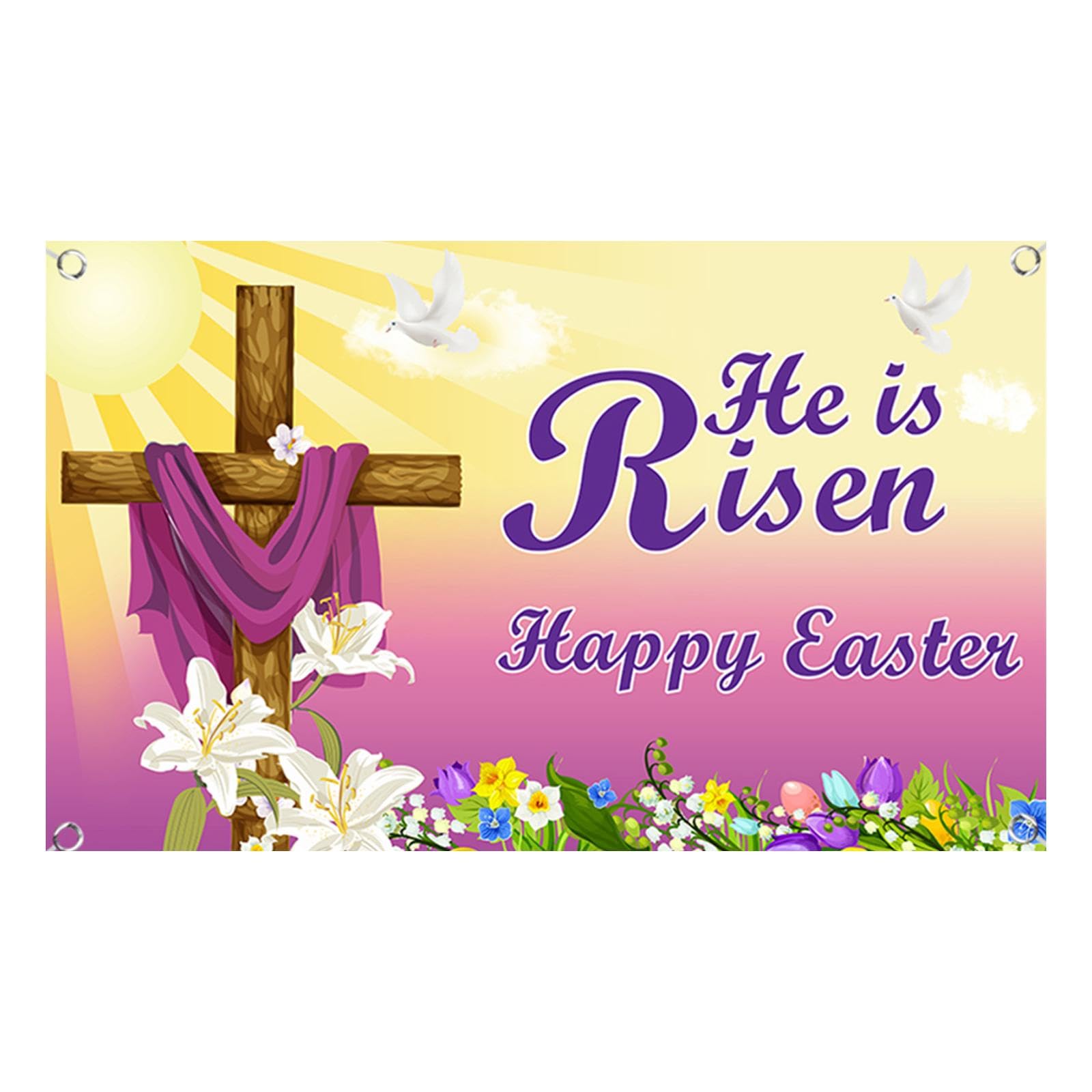 Easter Backdrop Easter Decoration Hanging for Wall Decor Garden Fence-image-41
