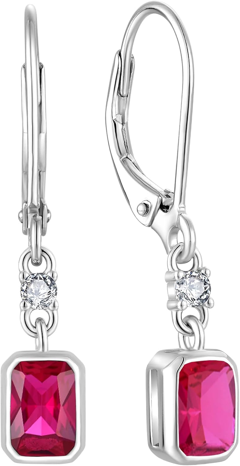 Leverback Earrings 925 Sterling Silver Dangle Drop Earrings Cubic Zirconia Earrings Women Anniversary Jewelry for Her