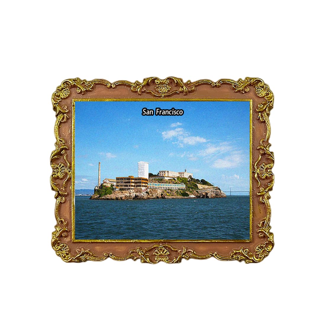 Magnete Frigo 3D Alcatraz Island San Francisco | Souvenir Viaggio USA 8x4 Cm