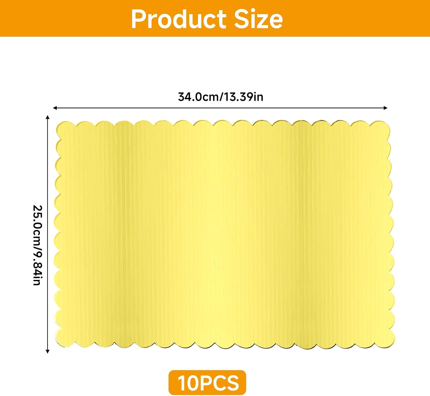 10 Pcs Gold Rectangle Cake Boards, Sturdy Cardboard Sheet Cake Base for Weddings Birthdays Parties Desserts Pizza Pastries Disposable Corrugated Food Display Supports
