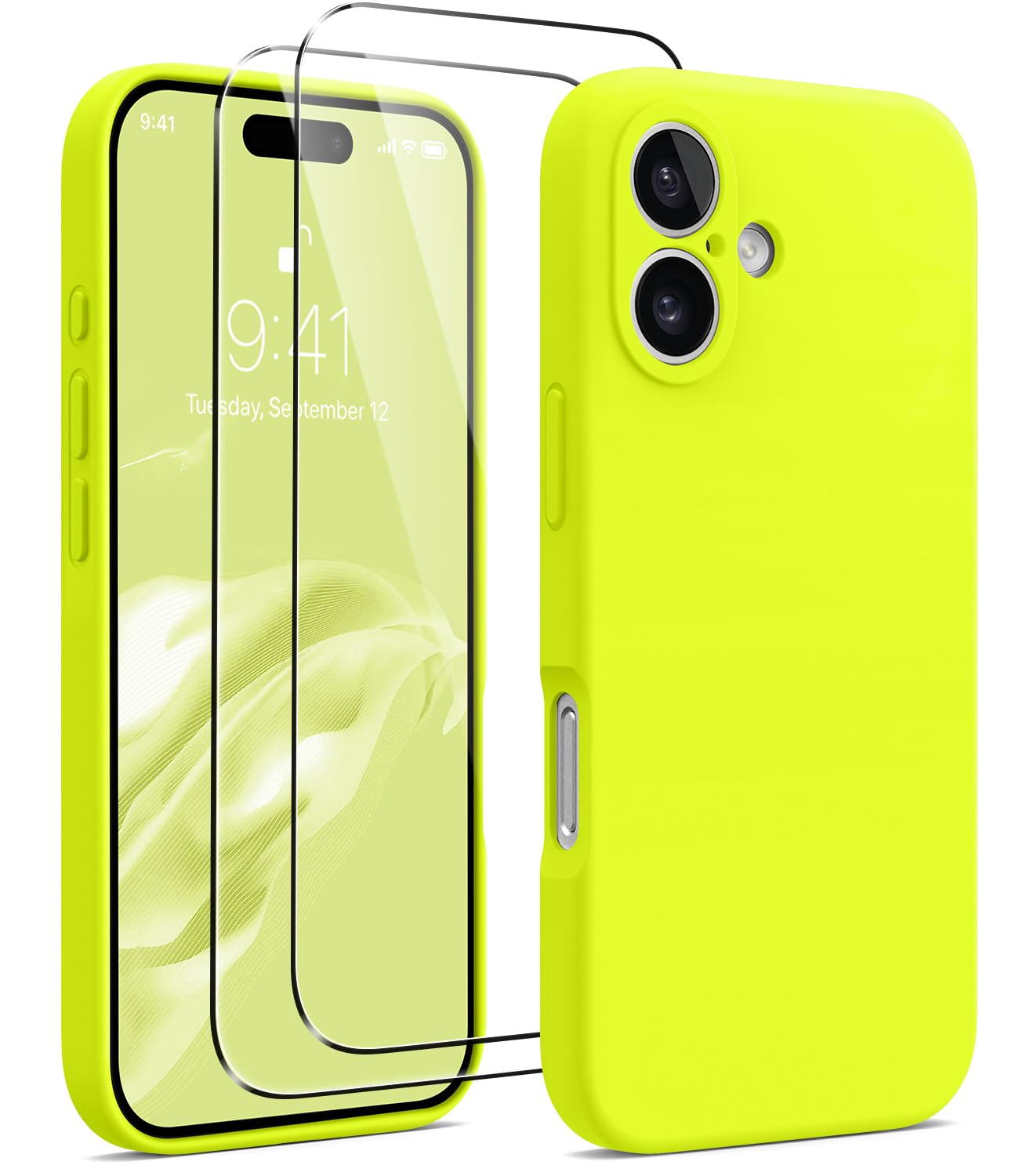 AOTESIER Magnetic for iPhone 16 Case, [Compatible with MagSafe][Camera Protection], Food Grade Silicone Phone Case with [2 Screen Protectors],