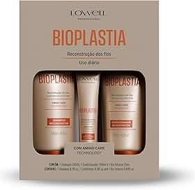 Lowell – Kit Reconstrutor Bioplastia (Shampoo + Condicionador + Máscara) – Reconstrução Capilar – Fortalecimento dos Fios – Redução da Quebra – Tratamento Profissional