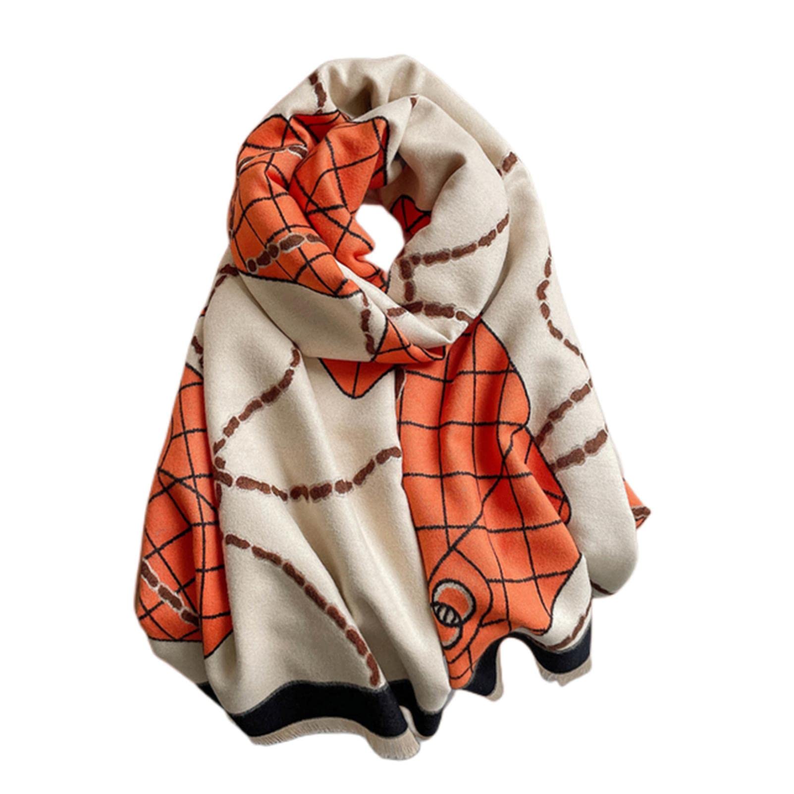URYYRIT Foulard Écharpe Cachemire Chaude Dames Imprimer Un Châle De Couverture Hivernale Épaisse Et Envelopper Pashmina 180 * 65 Cm Femmes-Wyt47-1