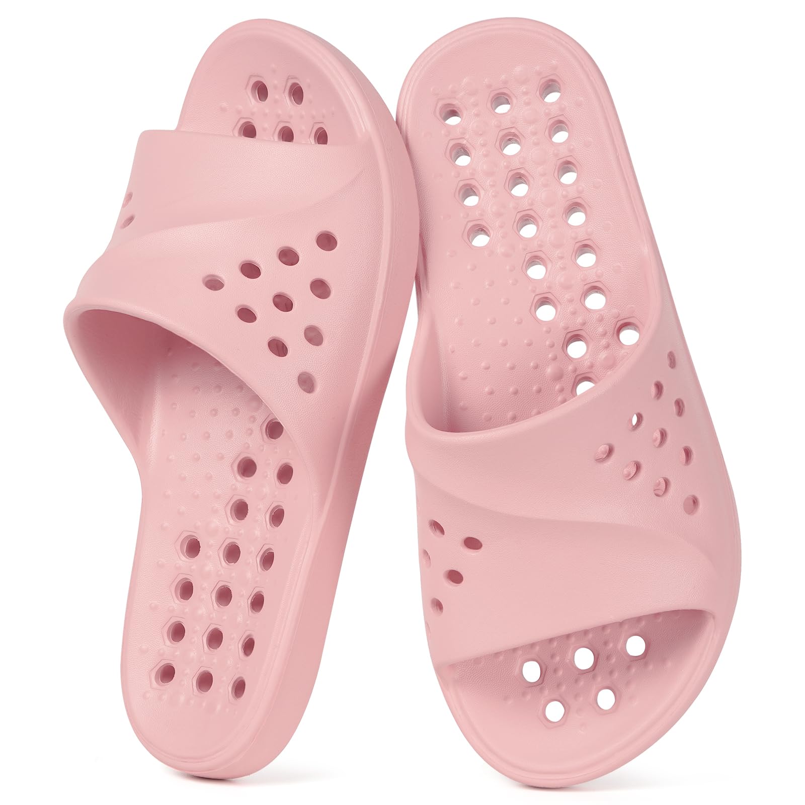 Gaatpot Shower Shoes for Womens Mens Massage Pool Slides with Arch Support Quick Drying Beach Slippers Summer Non Slip Bathroom Indoor Outdoor House