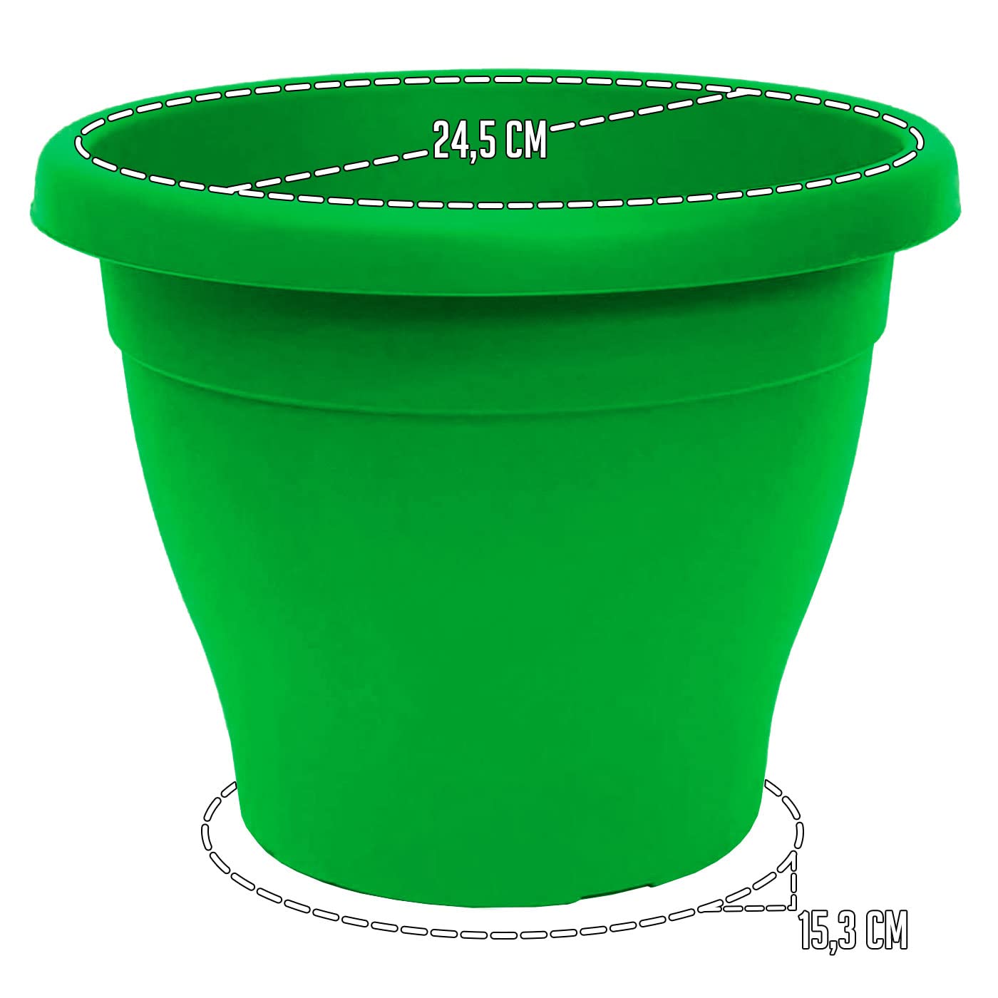 Acan Tradineur – Set 4 Vasi Rotondi In Plastica Bianca 20 Cm Con Fori Drenanti – Per Interni/esterni
