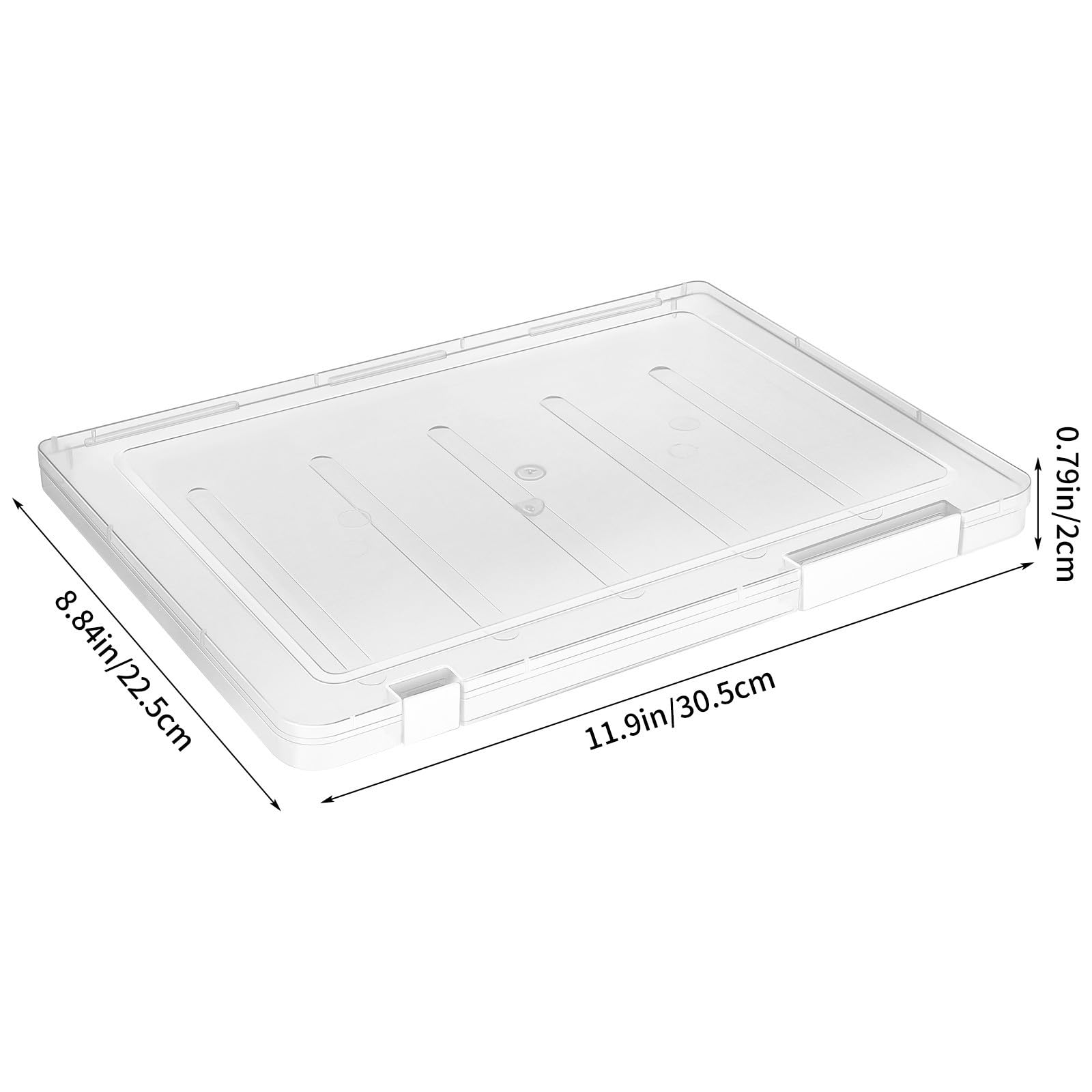 Housoutil 6 Pezzi Scatola Porta Documenti A4 per Ordinare Facilmente in Plastica Trasparente Bianca , Organizer per Carta con Coperchio , per Ufficio e Casa