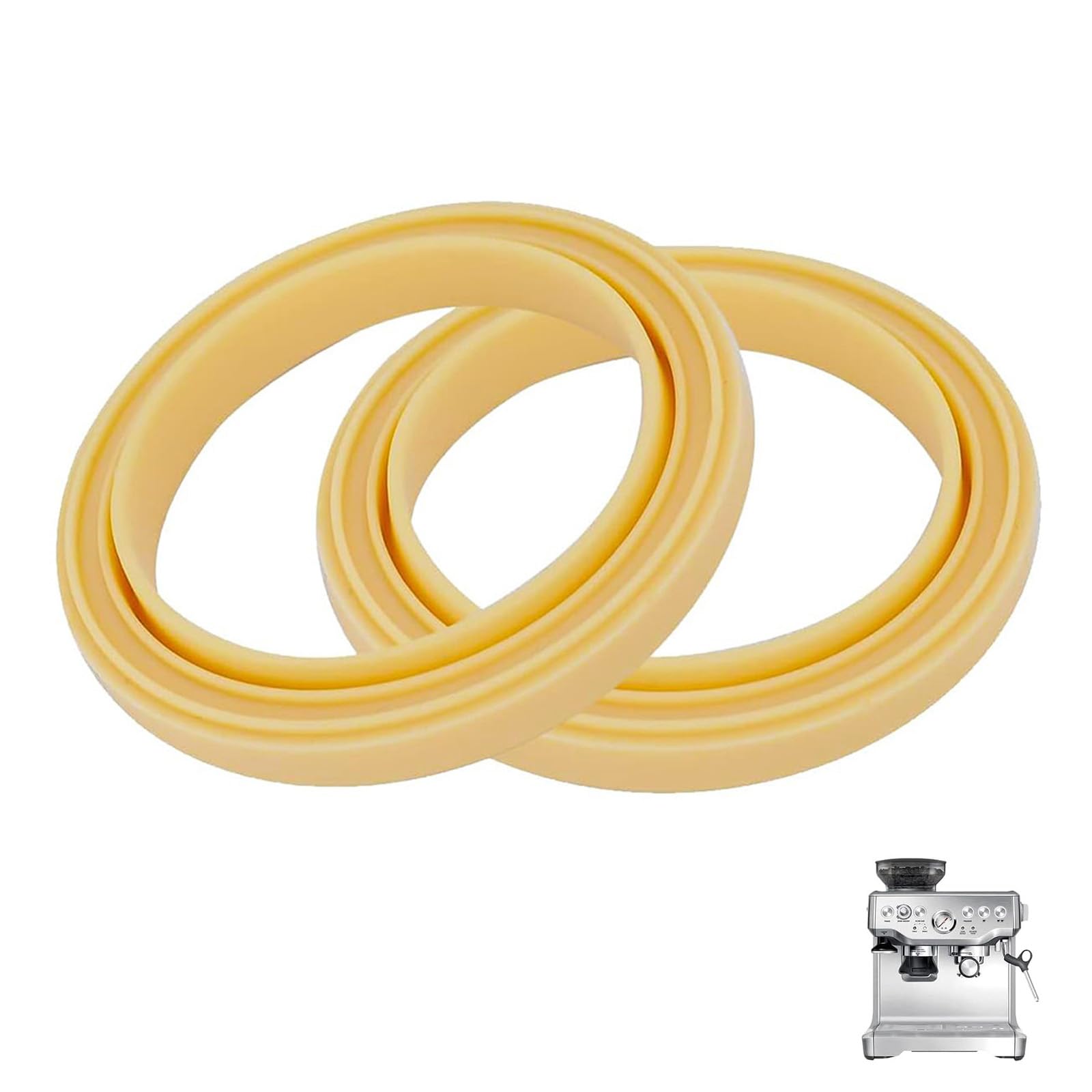 2Pcs Coffee Machine Gasket Seal Ring - 54mm Silicone Steam Ring Replacement Accessories for Sage Breville Espresso Machines - Group Head Sealing Ring for 870/878/880/860/840/810/450/500 Models
