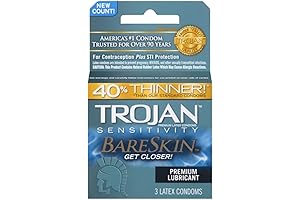 3-Count Trojan Bareskin Lubricated Condoms