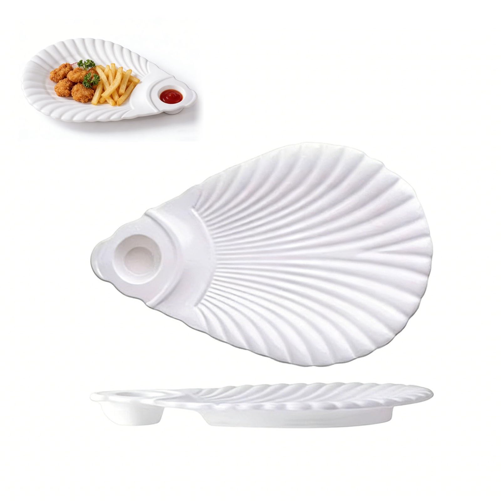 Platos para servir con platillo, chips de cerámica y salsa, plato de albóndigas de sushi, accesorio de cocina para aperitivos, embutidos y sushi