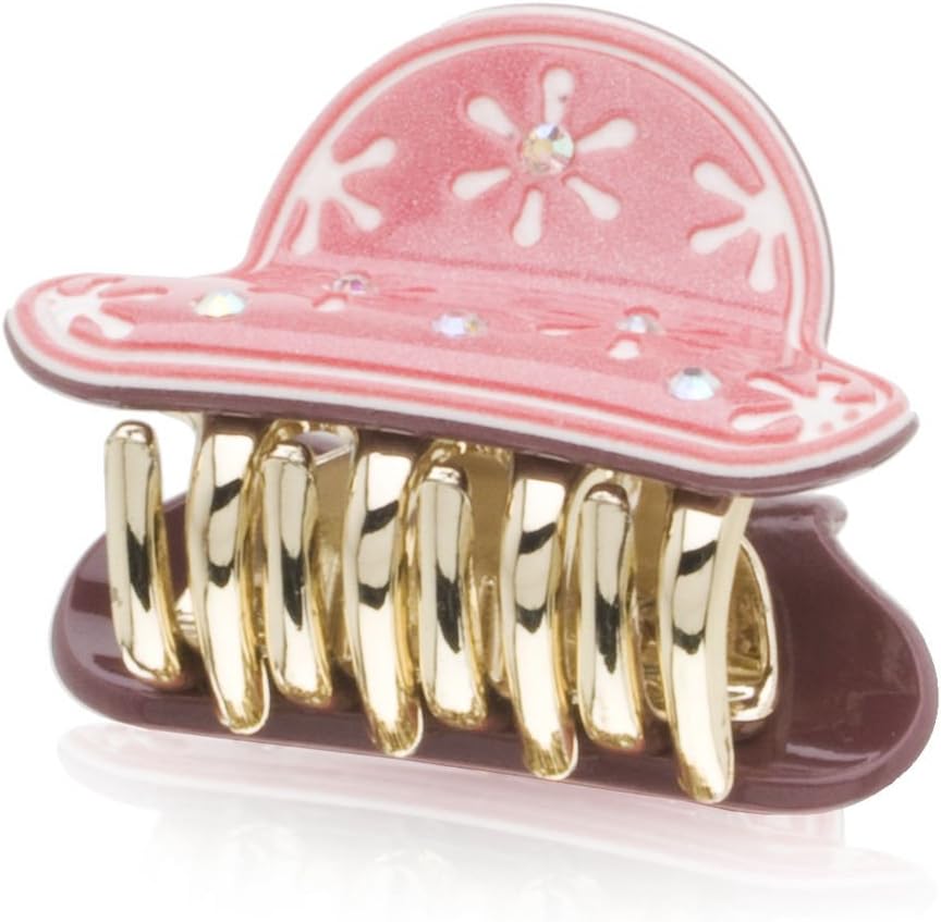 JLN Design Acrylic Jaw Clip - Flowers (Small) Model No. ACLS006 (Pink)
