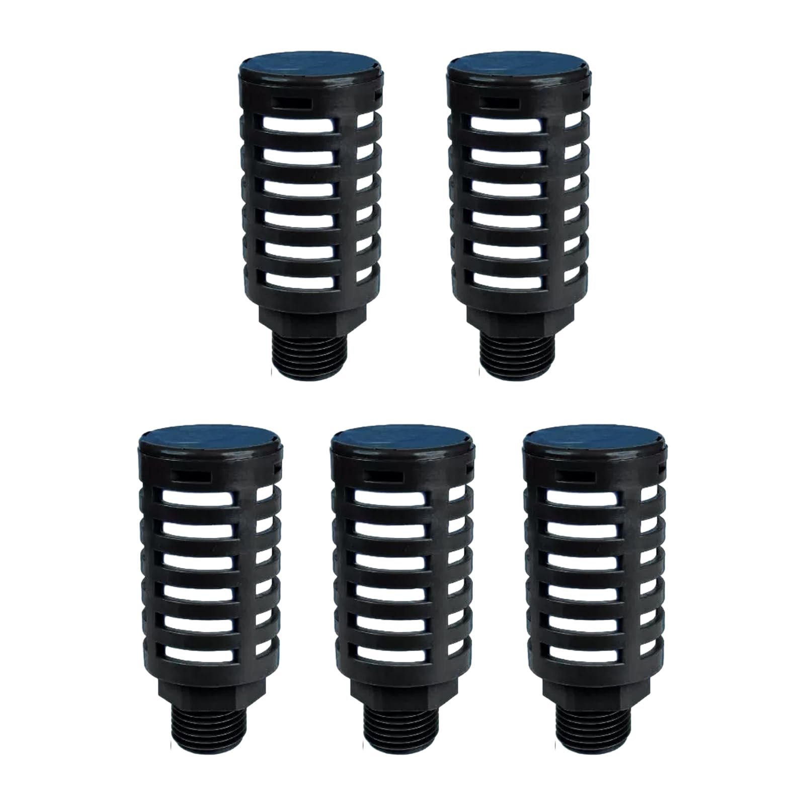 Silenziatori pneumatici in plastica filettatura maschio 3/4" nera raccordo compressore