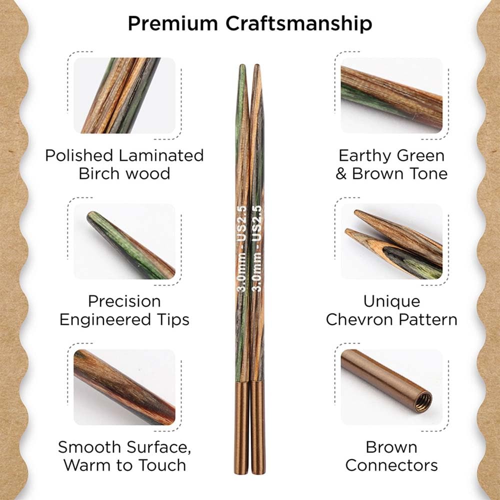 Set de Agujas Circulares Intercambiables Knitter's Pride Terra Regal 13 cm