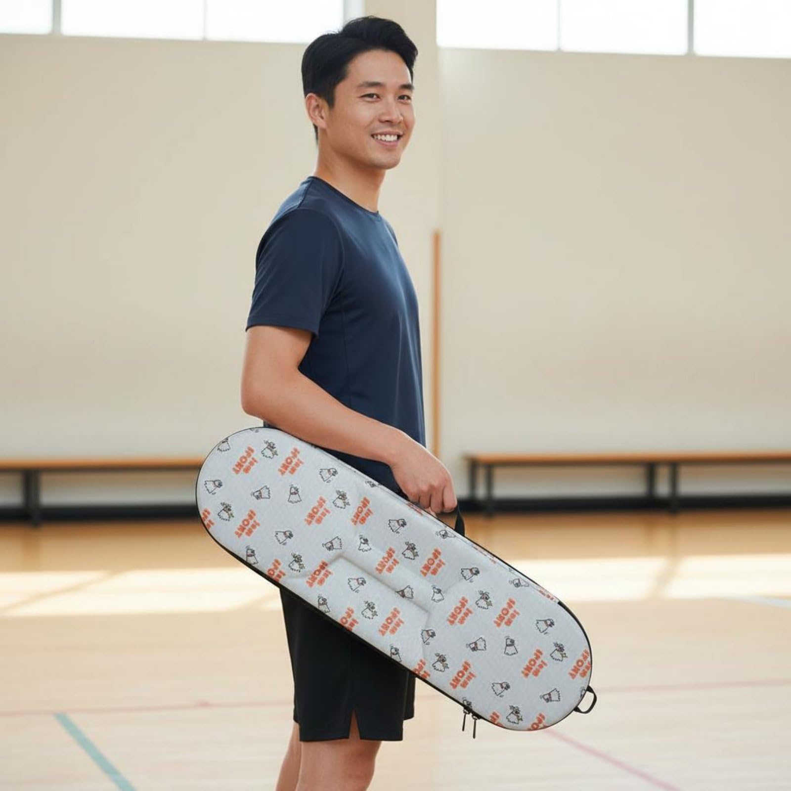 Amagogo Badminton Schlägertasche Badmintontasche Racketcase Schlägerhülle mit Hartschale aus Eva Und Oxford für Stoßschutz Druckfestigkeit, Array, Schwarz