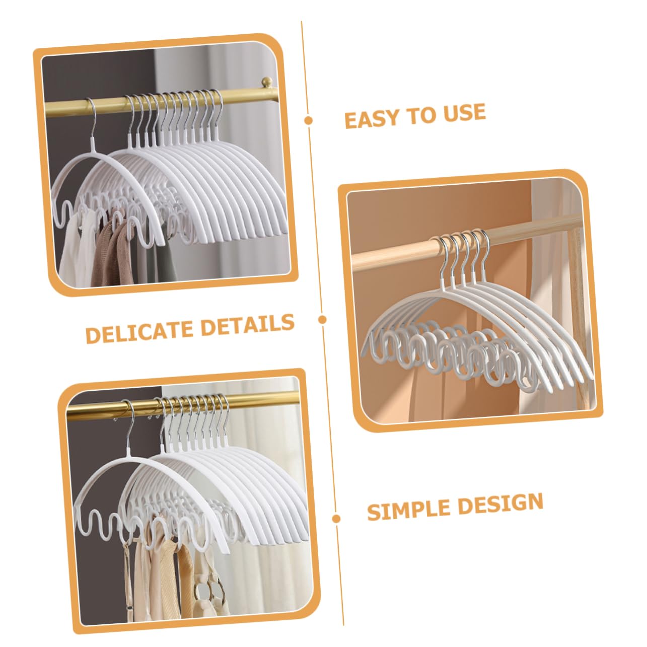 Ciieeo 5pcs Closet Hanger Versatile Scarf Tie and Belt Storage and Smooth for Home Hotel and Dorm Organization