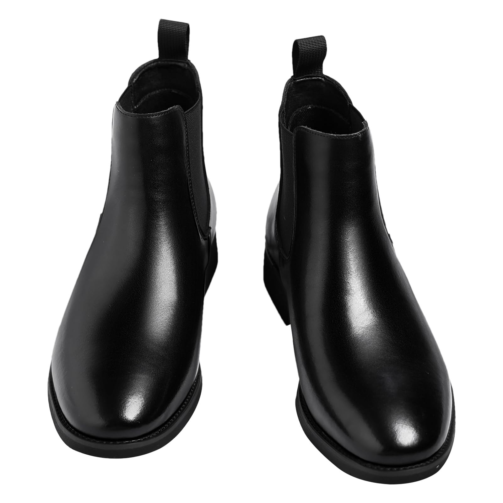 ANUFER Uomo Vendemmia Punta Tonda Stivali Chelsea Colore Pennello Formale Slip-On Stivaletti alla Caviglia