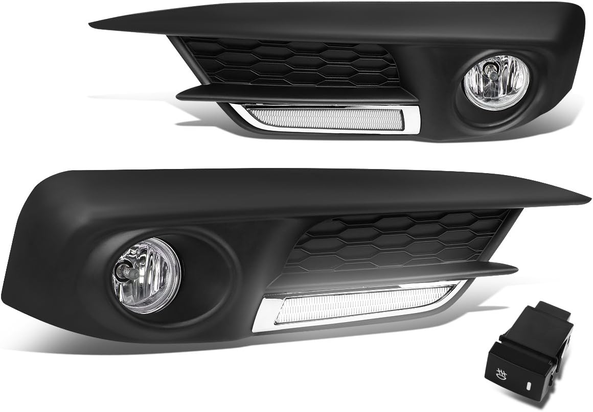 DNA MOTORING FL-ZTL-248-CH Assembly Fog Light Driver & Passenger Side Enhance visibility [Compatible with 16-17 Honda Civic Sedan]