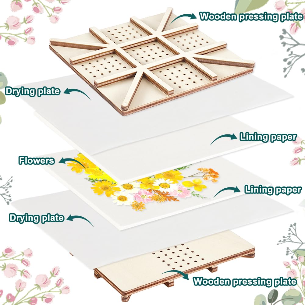 AHANDMAKER Flower Art Press Kit, Including Bloting Paper, PVC Film, Cable Ties - Image 4