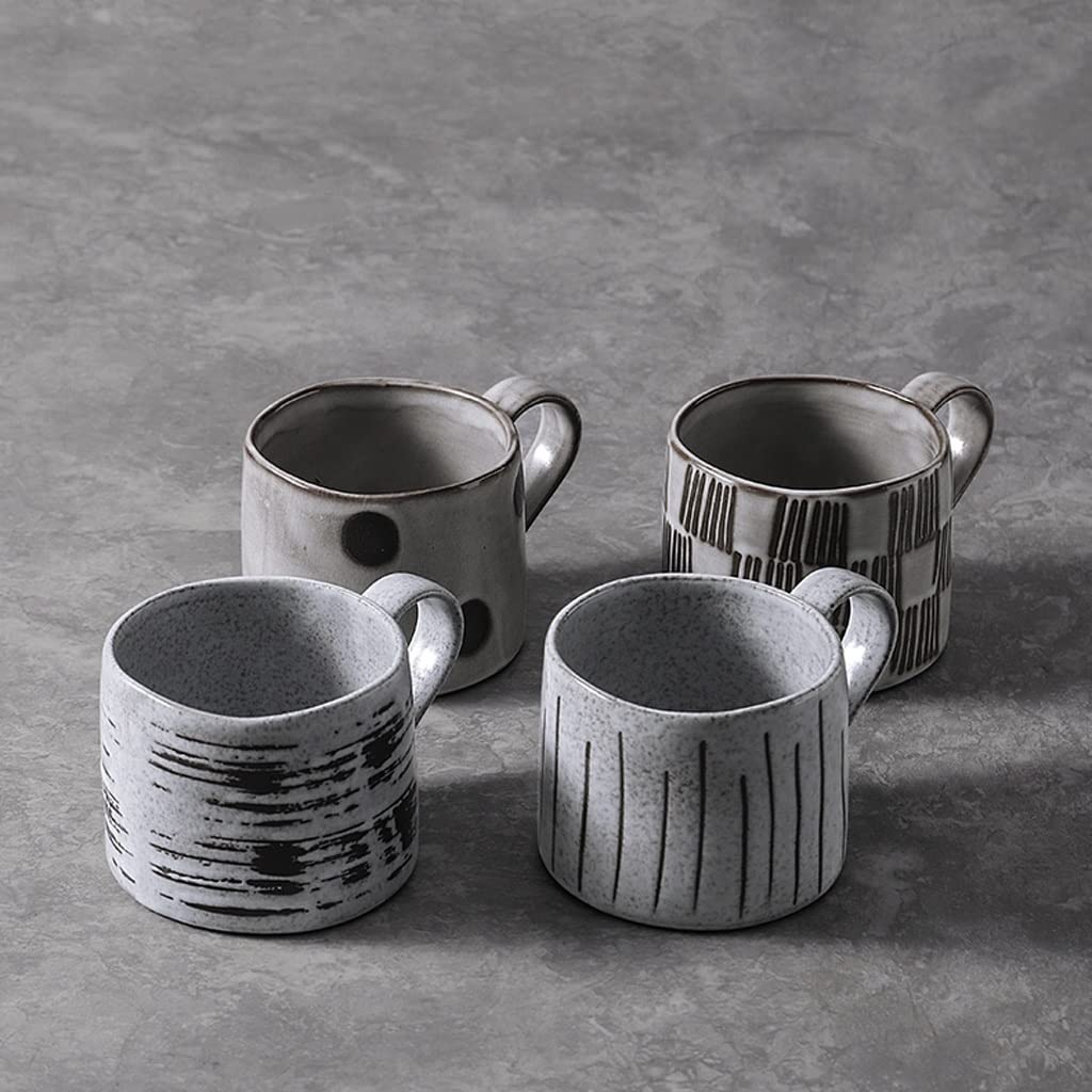 Becher Kreative Kaffeetasse Büro Keramik Paar Becher Retro Home Trinkbecher Geeignet für Kollegen, Freunde und Älteste Kaffeetasse (Farbe: Grau)