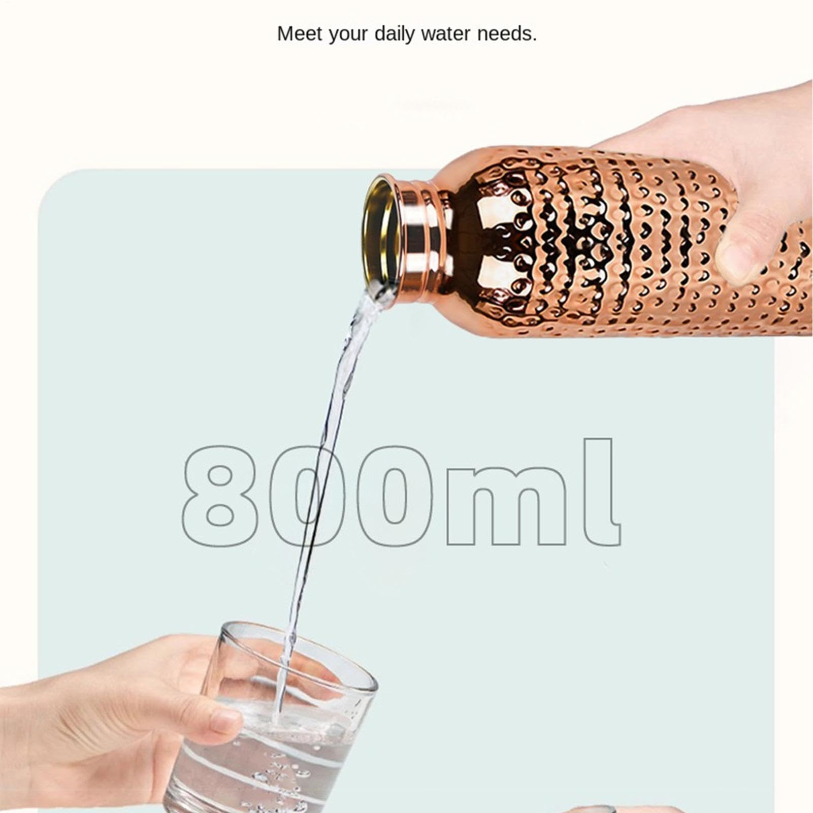 Botella de Agua para Gimnasio Con Asa, Cantimplora Portátil Martillada y
