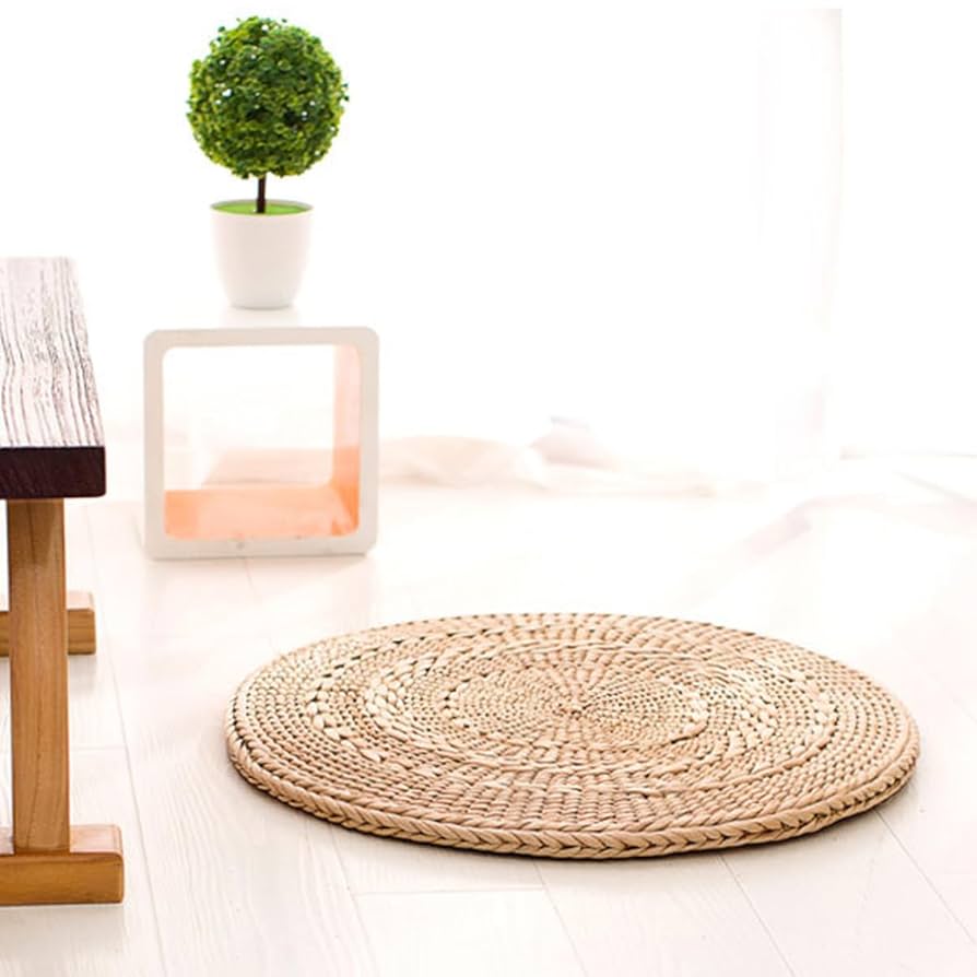 Amazon.co.jp: い草製の円形座布団 い草座布団 藁の布団丸い