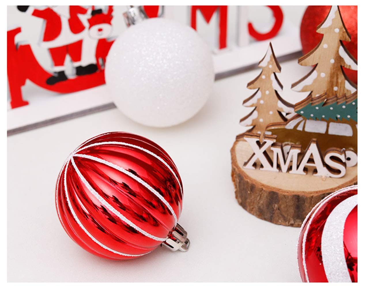 Weihnachtskugeln Gadget Set Christbaumschmuck Kugel Familie Festival Hochzeit Treffen Zusammen Zubehör bruchsicher (30 Stück) 6 cm, 1