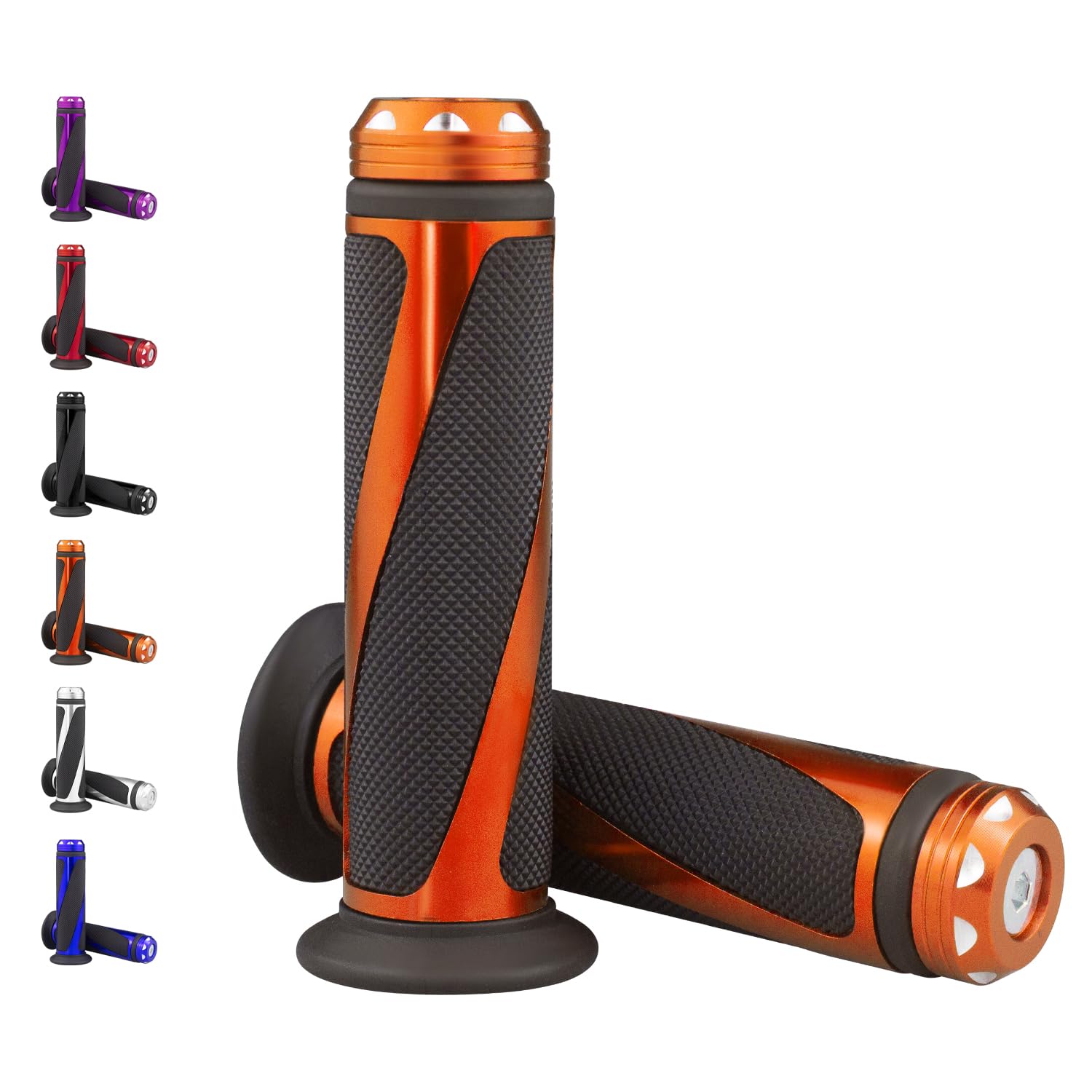 Universal Motorcycle Handlebar Grips Fits for Motorcycles with 7/8" Left Grip and 1" Right
