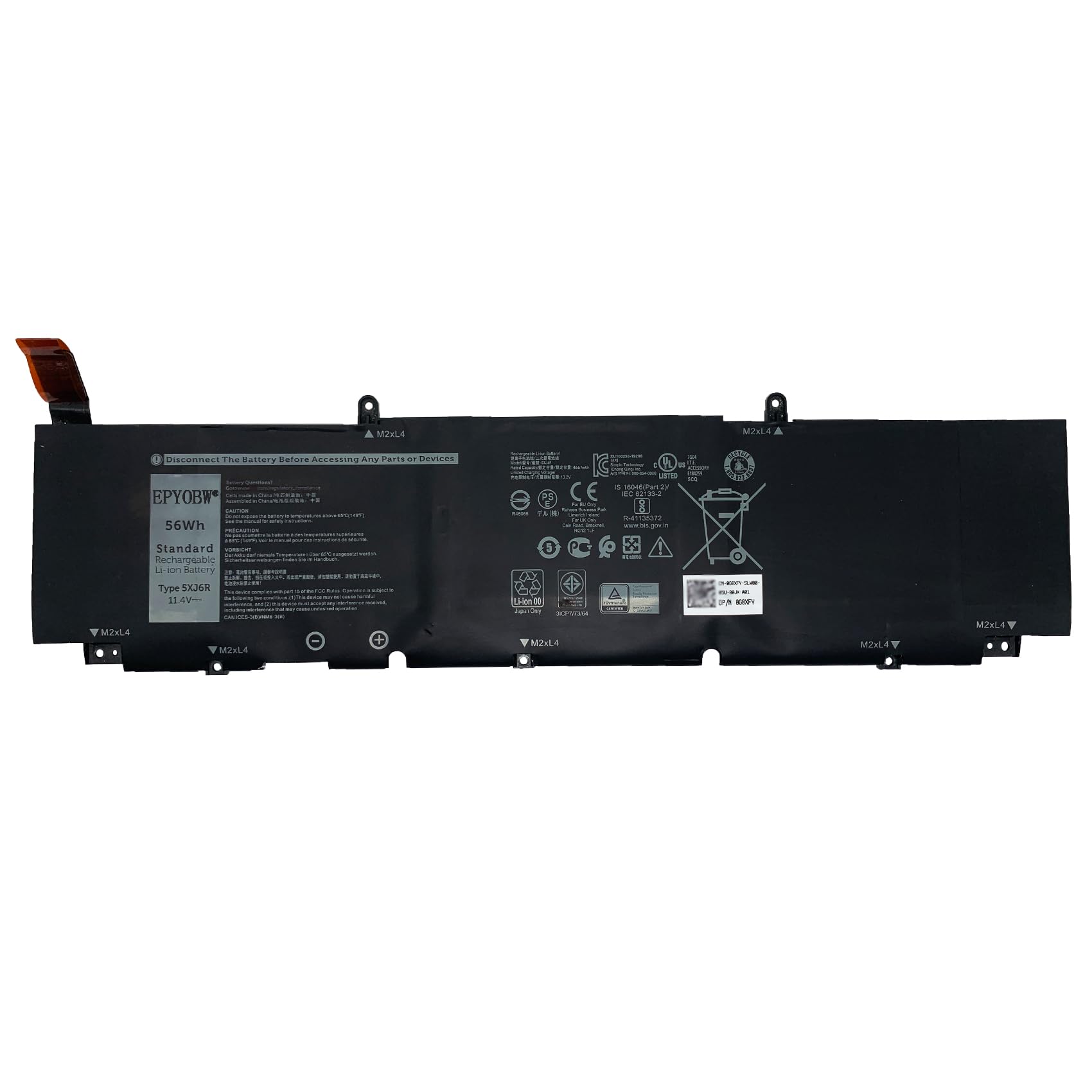 Amazon.com: EPYOBW 5XJ6R Laptop Battery 56Wh 4667mAh Compatible
