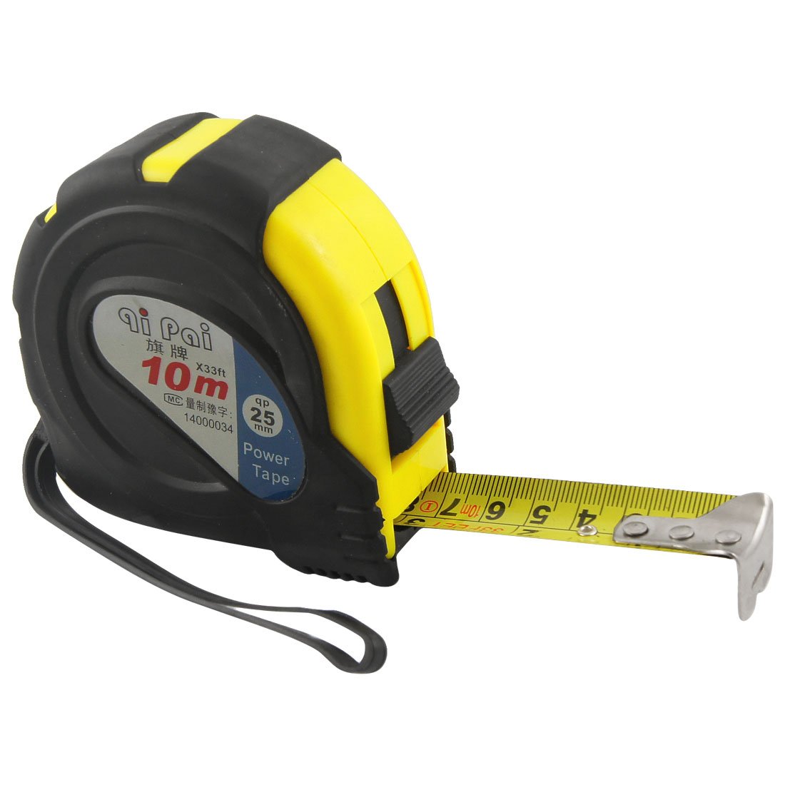 Aexit Black Yellow Tools & Home Improvement Case Retractable 10 Meters 33FT Dual Scale Steel Tape Measures Measuring Tape