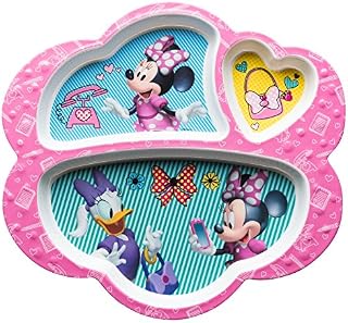 Zak Designs MMCX-0010-E-AMZ Kids Divided Plates, Disney Minnie Mouse & Daisy