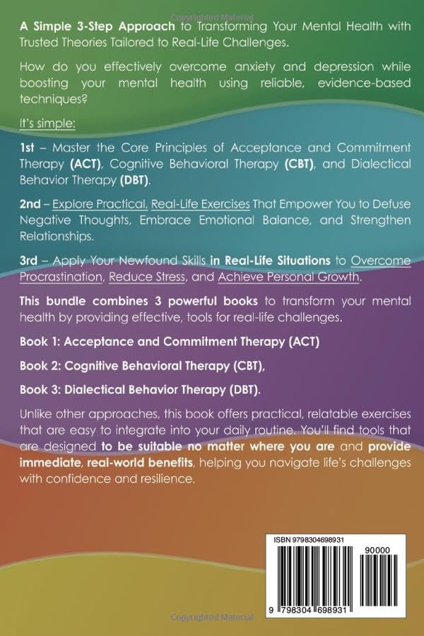 ACT, CBT & DBT Workbook: 3 in 1: Ultimate Guide to Overcoming Anxiety and Depression With 180+ Acceptance & Commitment, Cognitive, and Dialectical Behavioral Therapy Exercises (Inner Growth) - Image 2