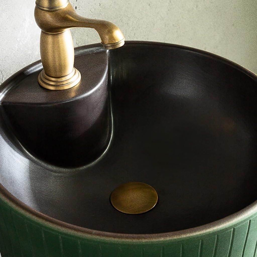 Bathroom Countertop Vessel Sink Floor-standing Pedestal Basin Outdoor Wash, Garden Sink Pedestal Sink Vanity