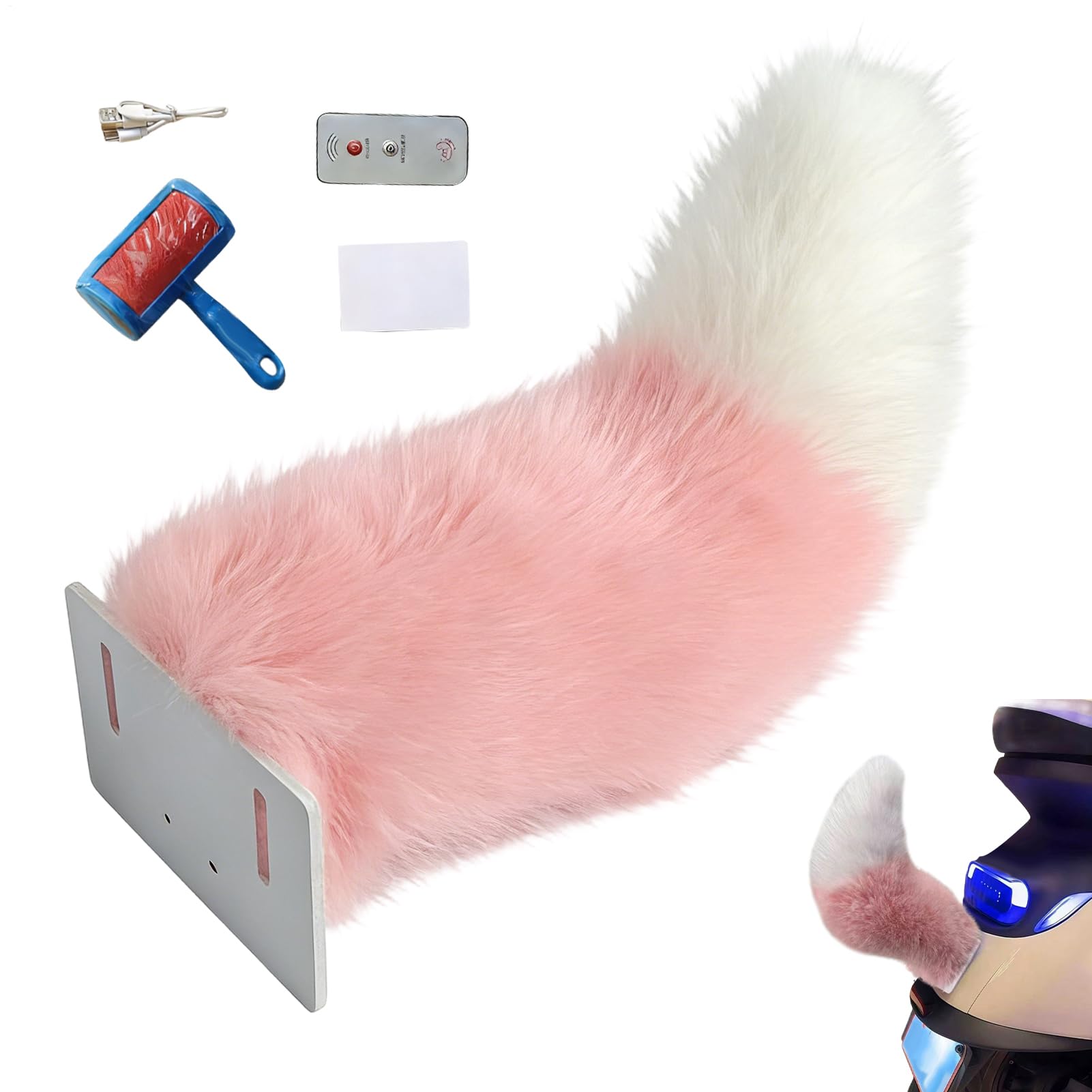 Accessoire de blague à télécommande ajustable pour moto avec queue d'animal mobile - 8