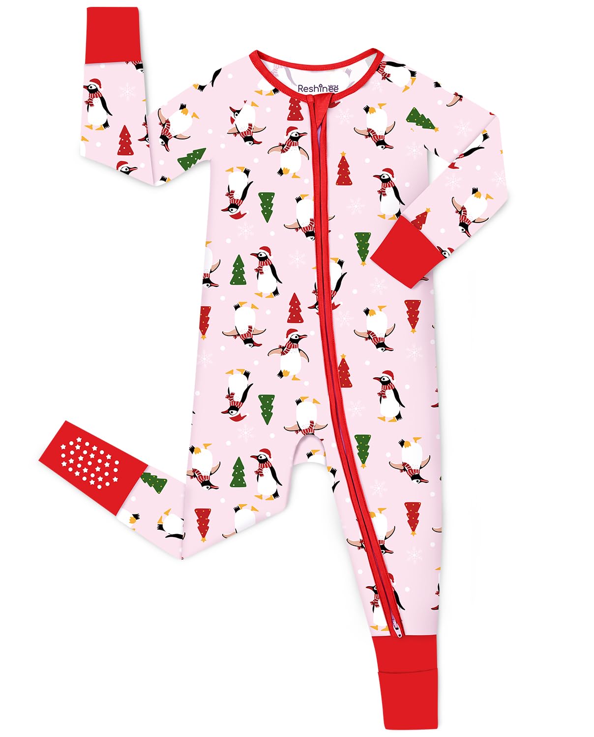 babee Reshinee Viscose Derived from Bamboo Baby Footie Pajamas Convertible Newborn Sleeper for Baby Girl Zipper Onesie 0-24M