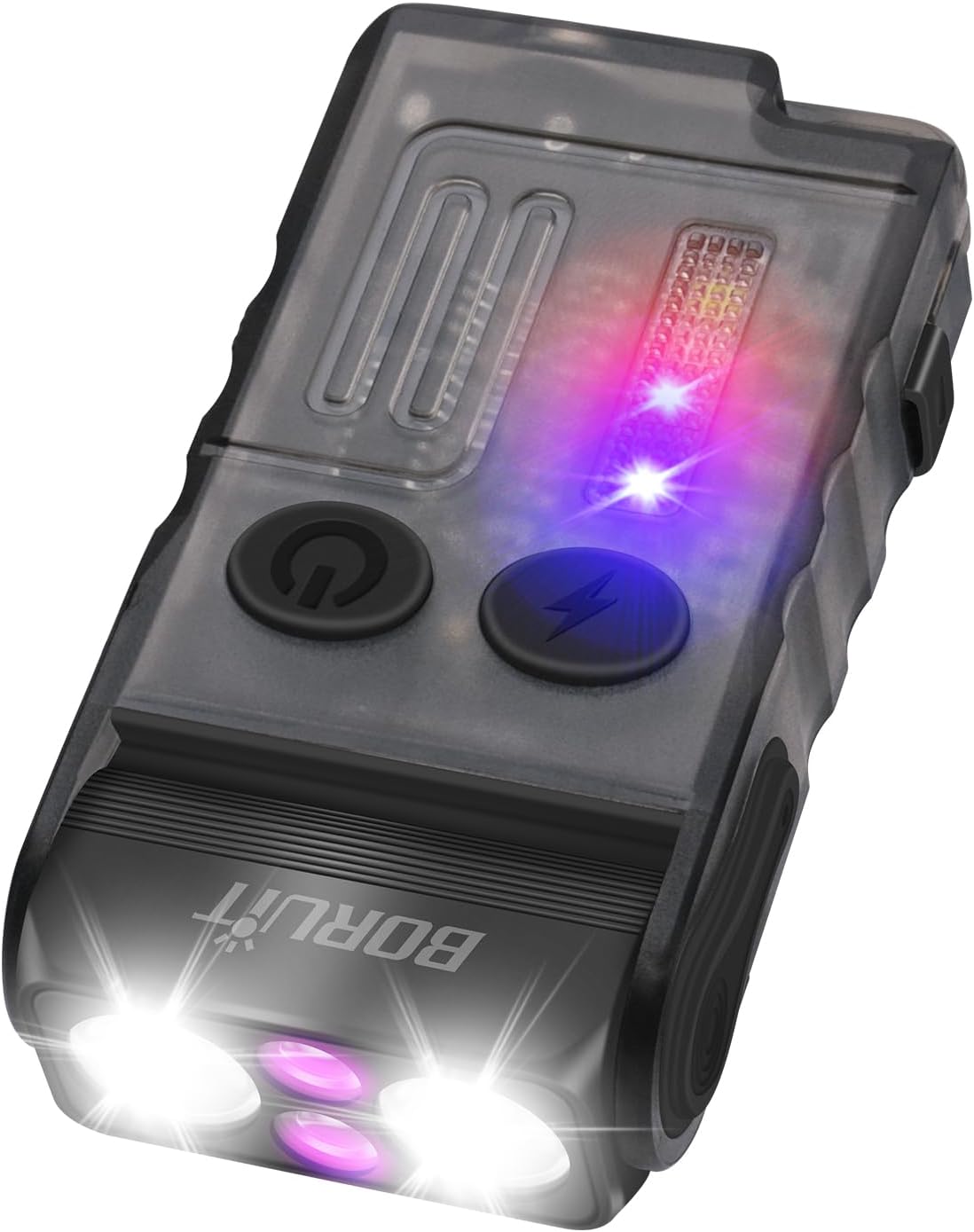 V20 Rechargeable LED Flashlight High Power 1000LM with 365nm UV, Red Green Blue Warm Light, 180° Rotate, 110dB Buzzer Mini Flashlights, 13 Modes IP67 Waterproof USB Small Flashlight