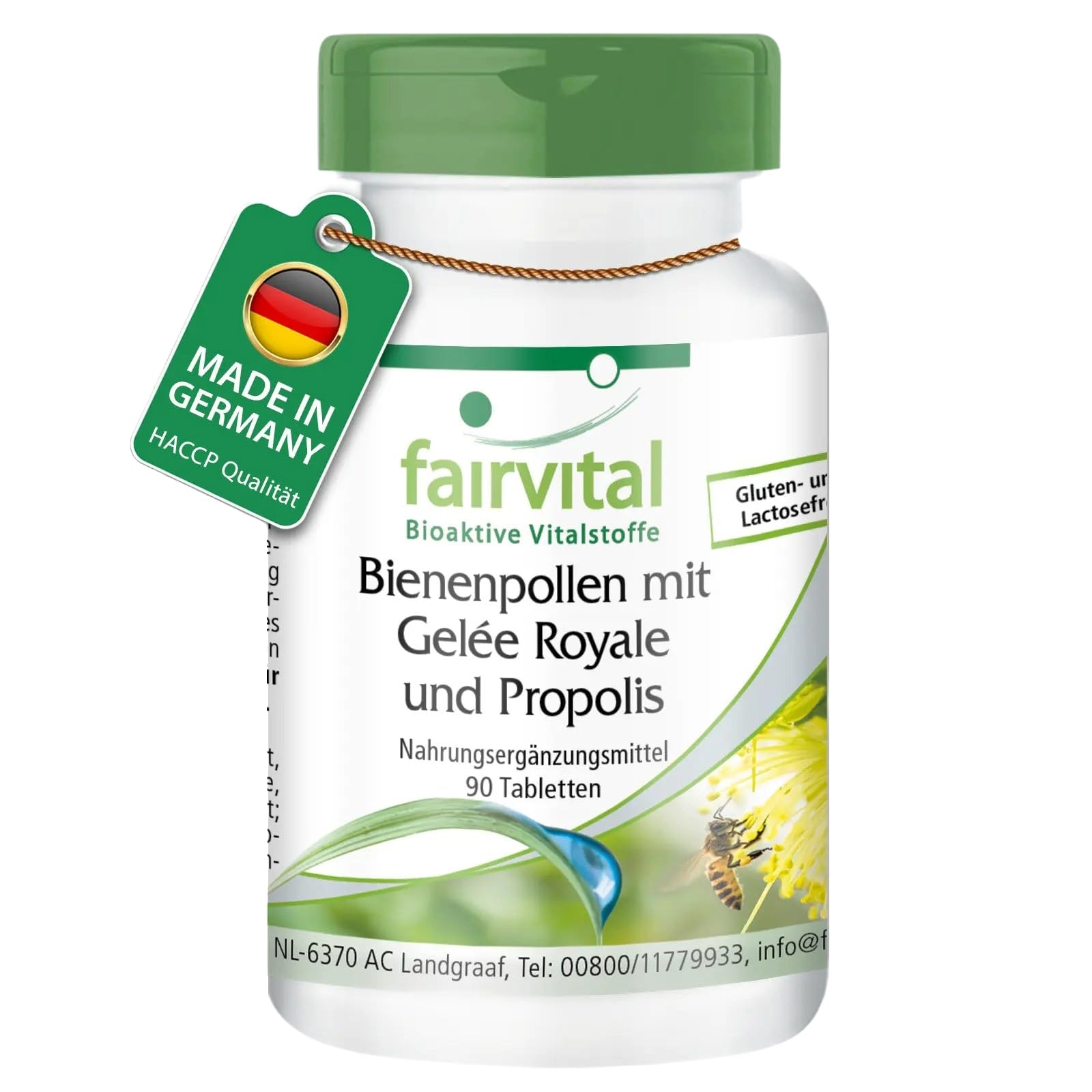 fairvital Bienenpollen mit Gelée Royale und Propolis, 90 Tabletten, HOCHDOSIERT