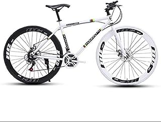 Bici Da Strada Per Uomo E Donna, Biciclette Ciclismo Da Corsa Con Telaio In Acciaio Al Carbonio Da 26 Pollici A 24 Velocità, Doppio Freno A Disco