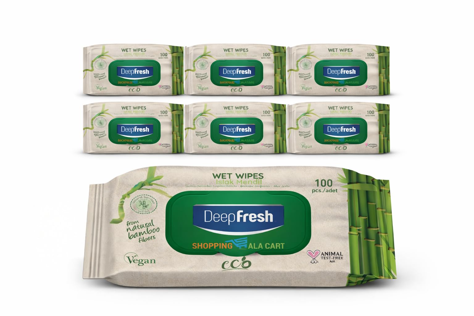 ShoppingAlaCart Multi-Purpose Cleaning Wipes for Home and Office, 100 Count Per Pack, Pop-Top, Resealable, 6-Pack (600 Total Wipes)