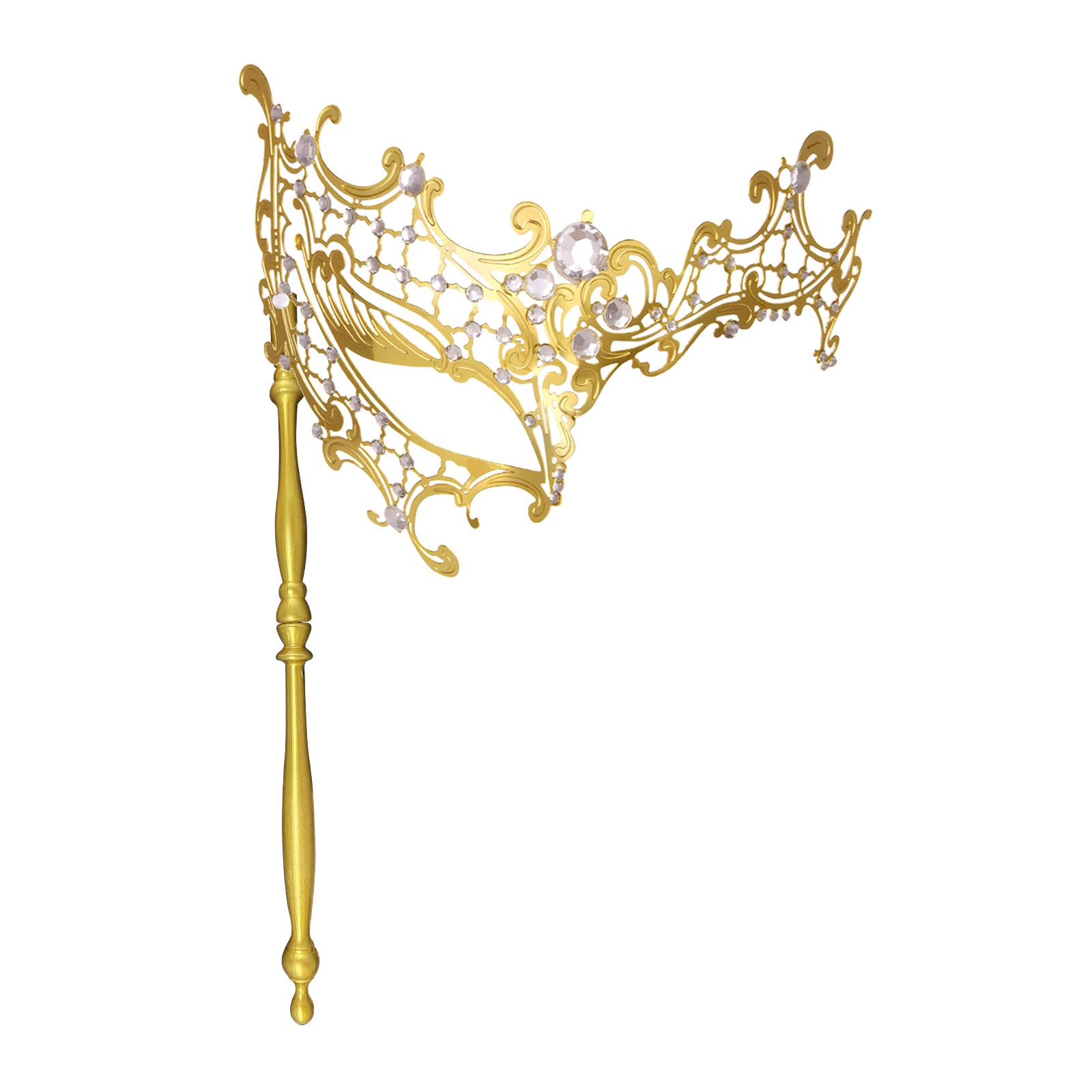 Masquerade Mask for Women - Shiny Metal Mask for Halloween & Mardi Gras Parties