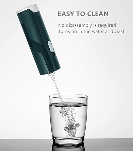 Miniatura 6 de Turimon - Espumador de leche de mano, varita eléctrica para café, funciona con pilas, mini batidora de mano para matcha, latte, chocolate caliente,